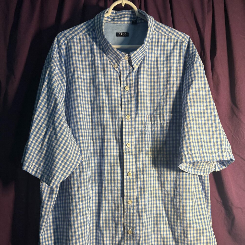 3XLT Men's short sleeve button down casual shirt